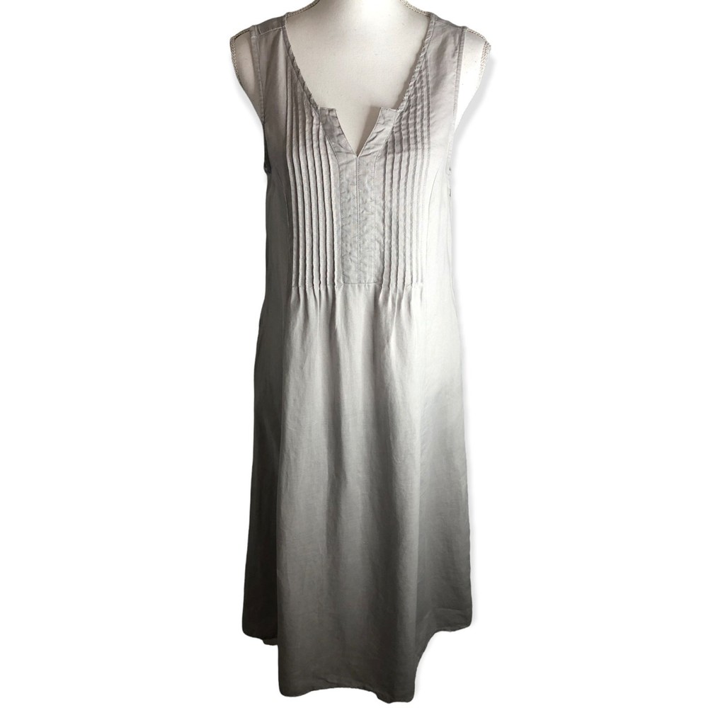 Malvin Hamburg Germany Grey Linen Midi Tank Dress